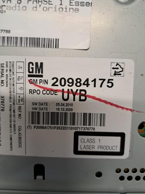 Image Autoradio d'origine - OPEL MERIVA B