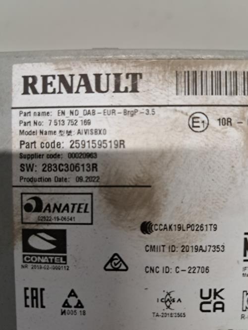 Image Autoradio d'origine - RENAULT CLIO 5