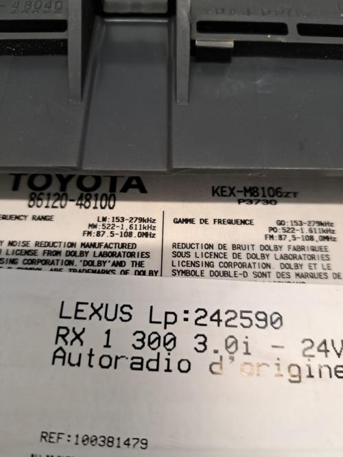 Image Autoradio d'origine - LEXUS RX 1