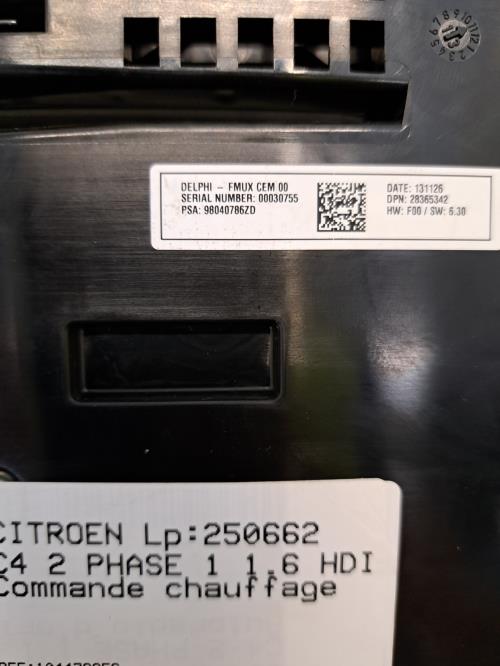 Image Commande chauffage - CITROEN C4 2