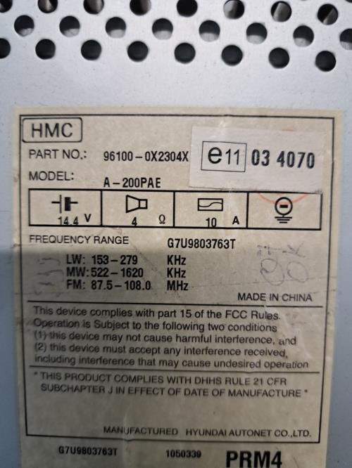 Image Autoradio d'origine - HYUNDAI I 10 1
