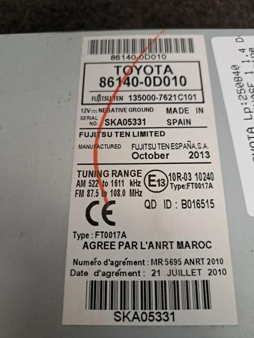 Image Autoradio d'origine - TOYOTA YARIS 3