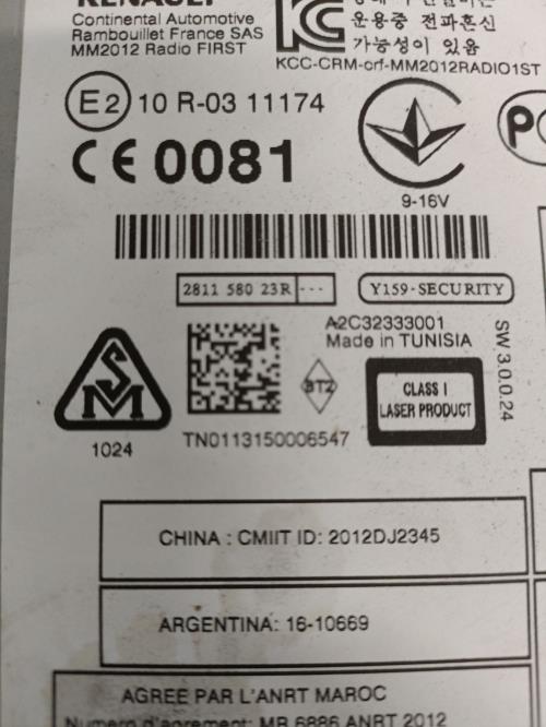 Image Autoradio d'origine - RENAULT MEGANE 3