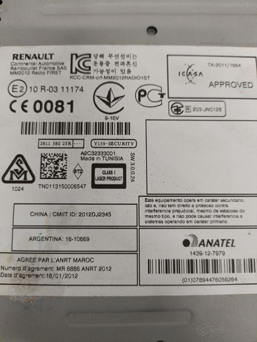 Image Autoradio d'origine - RENAULT MEGANE 3