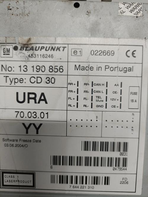 Image Autoradio d'origine - OPEL ZAFIRA B
