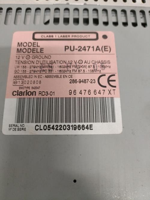 Image Autoradio d'origine - PEUGEOT 307