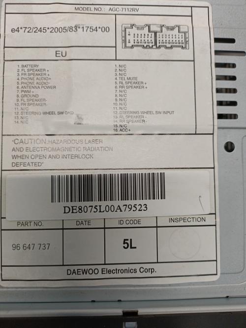Image Autoradio d'origine - CHEVROLET AVEO 1