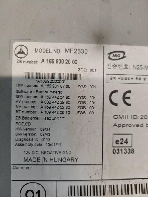 Image Autoradio d'origine - MERCEDES CLASSE A 169