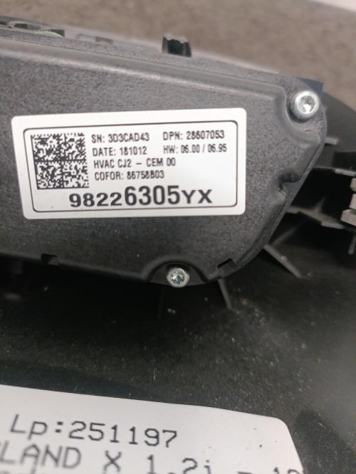 Image Commande chauffage - OPEL CROSSLAND X