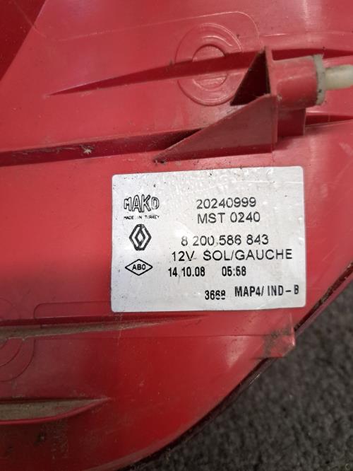 Image Feu arriere principal gauche (feux) - RENAULT CLIO 3