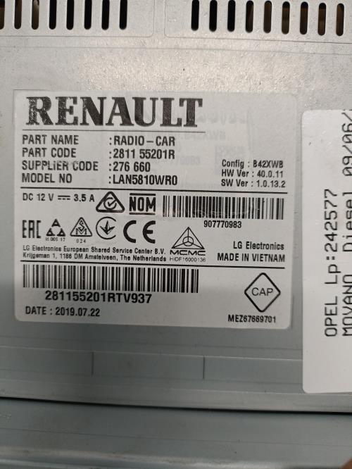 Image Ecran GPS - OPEL MOVANO B