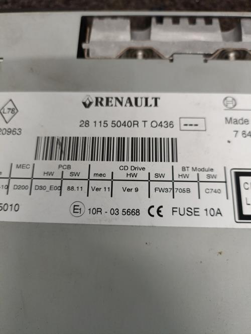 Image Autoradio d'origine - RENAULT MEGANE 3
