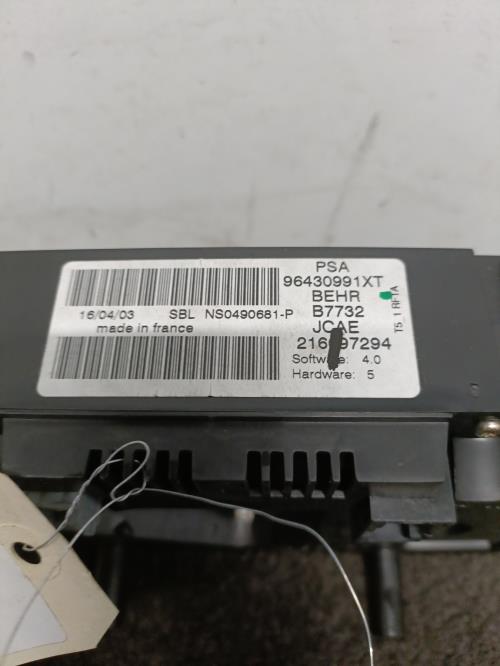 Image Commande chauffage - PEUGEOT 307