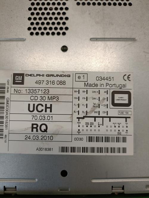 Image Autoradio d'origine - OPEL ZAFIRA B