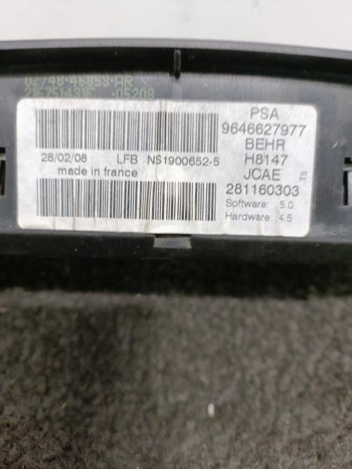 Image Commande chauffage - PEUGEOT 307
