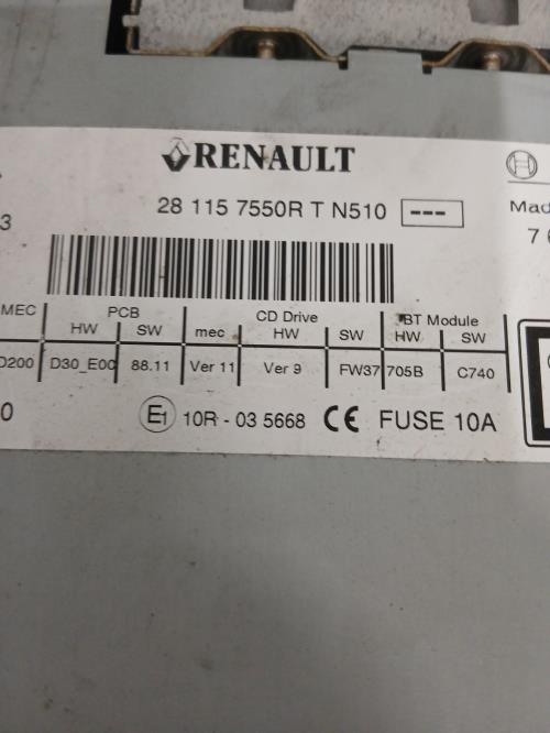 Image Autoradio d'origine - RENAULT GRAND SCENIC 3