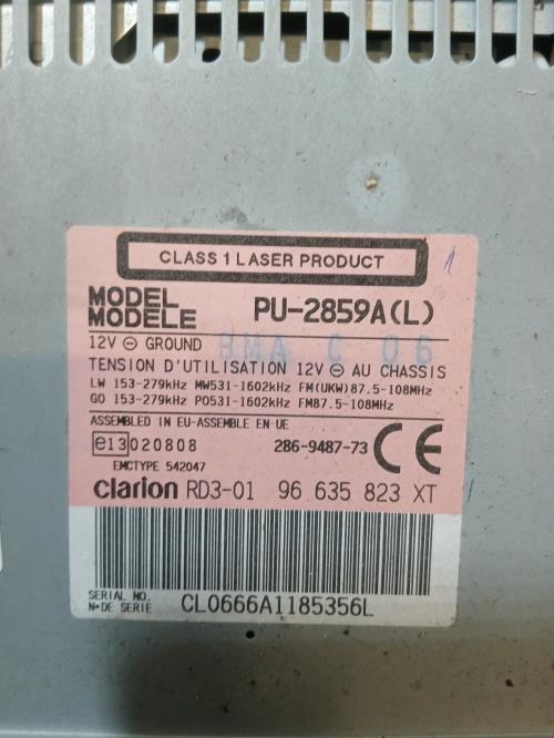 Image Autoradio d'origine - PEUGEOT 206+