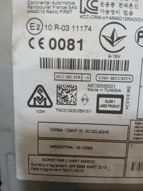 Image Autoradio d'origine - RENAULT MEGANE 3