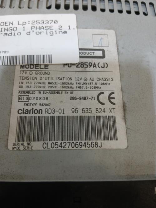 Image Autoradio d'origine - CITROEN BERLINGO 1