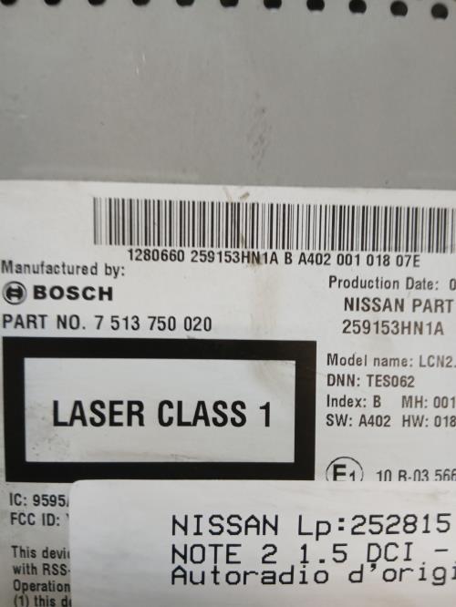 Image Autoradio d'origine - NISSAN NOTE 2