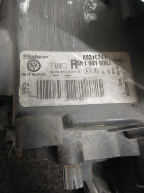 Image Optique avant principal droit (feux)(phare) - VOLKSWAGEN GOLF 6