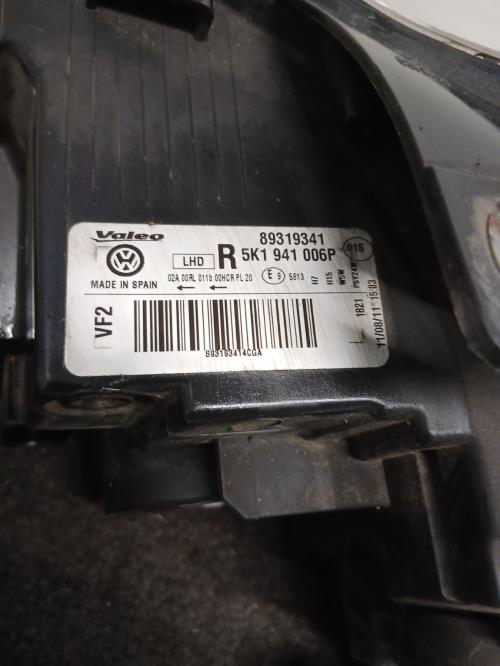Image Optique avant principal droit (feux)(phare) - VOLKSWAGEN GOLF 6