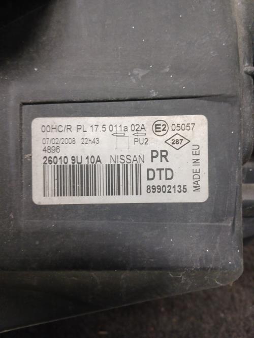 Image Optique avant principal droit (feux)(phare) - NISSAN NOTE 1