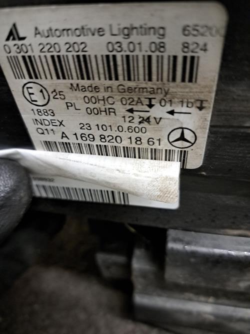 Image Optique avant principal droit (feux)(phare) - MERCEDES CLASSE B 245