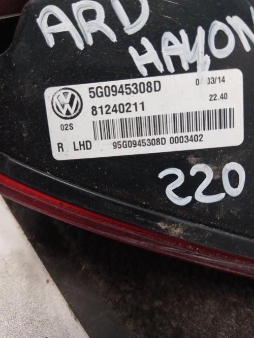 Image Feu arriere secondaire droit (feux) - VOLKSWAGEN GOLF 7