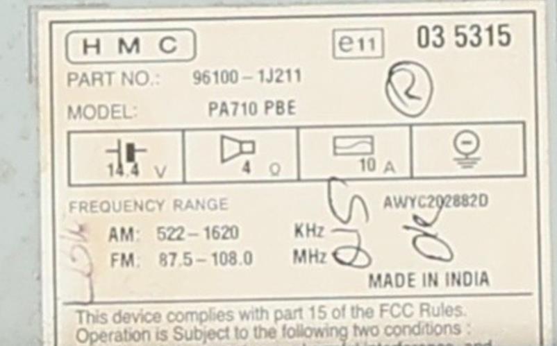 Image Autoradio d'origine - HYUNDAI I 20 1
