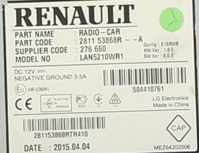 Image Autoradio d'origine - RENAULT CLIO 4