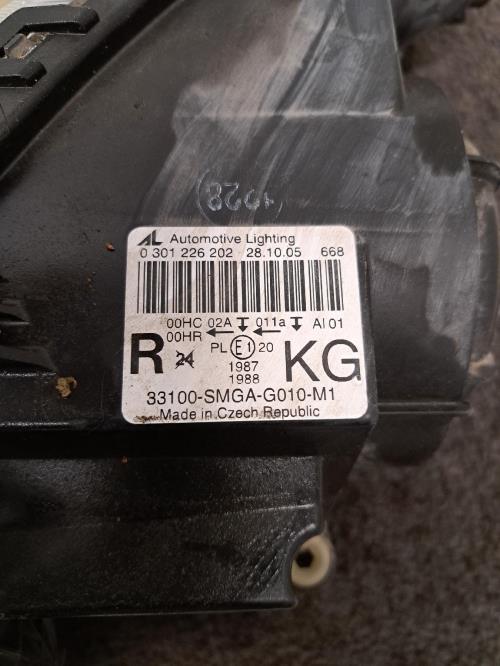 Image Optique avant principal droit (feux)(phare) - HONDA CIVIC 8