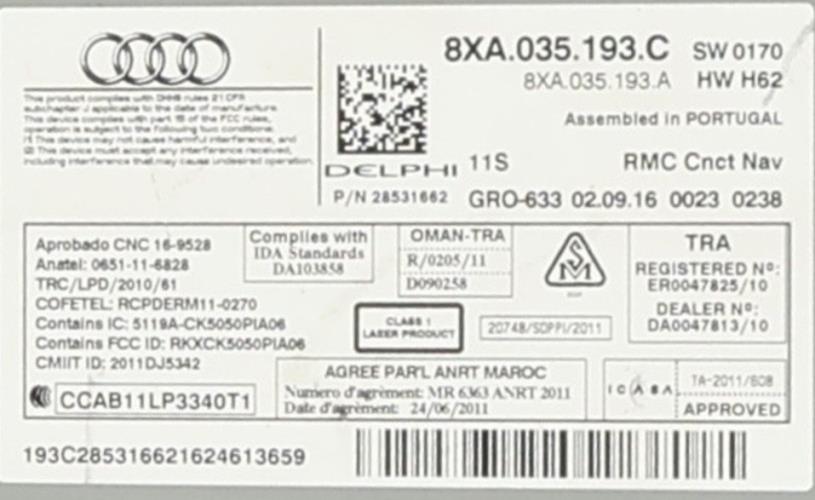 Image Autoradio d'origine - AUDI A1 1