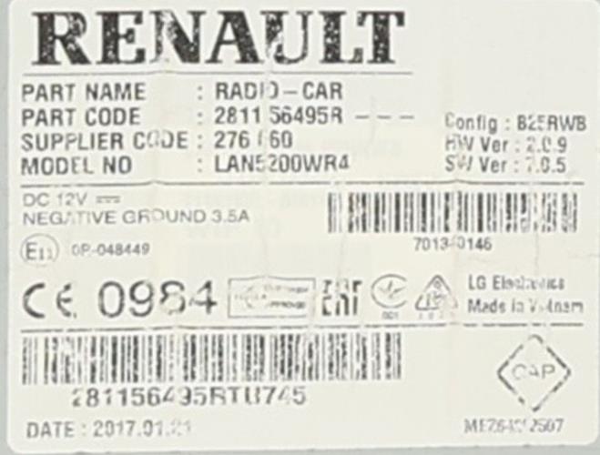 Image Autoradio d'origine - RENAULT TRAFIC 3 COURT
