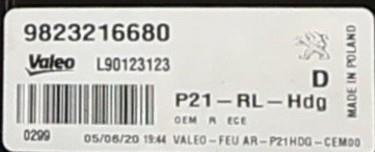 Image Feu arriere principal droit (feux) - PEUGEOT 208 2