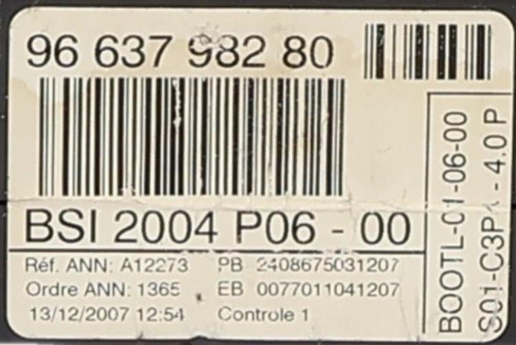 Image Boitier BSI - PEUGEOT 207